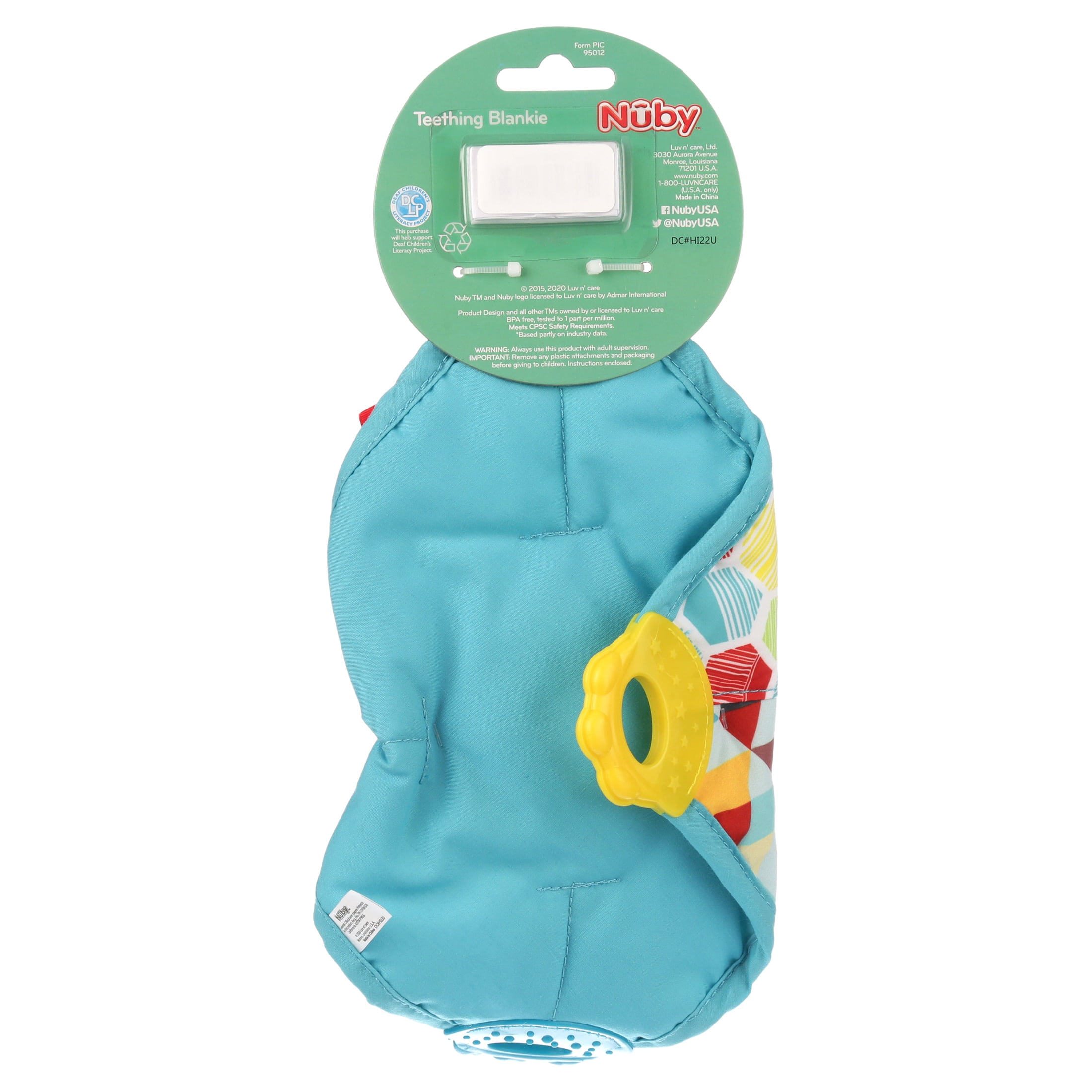 Nuby Plush Teether Teething Blankie, Monkey