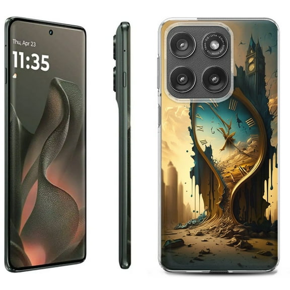 For Motorola Moto Edge 5G 2025 Protective Shockproof Phone Case, by OneToughShield - Melting Clock