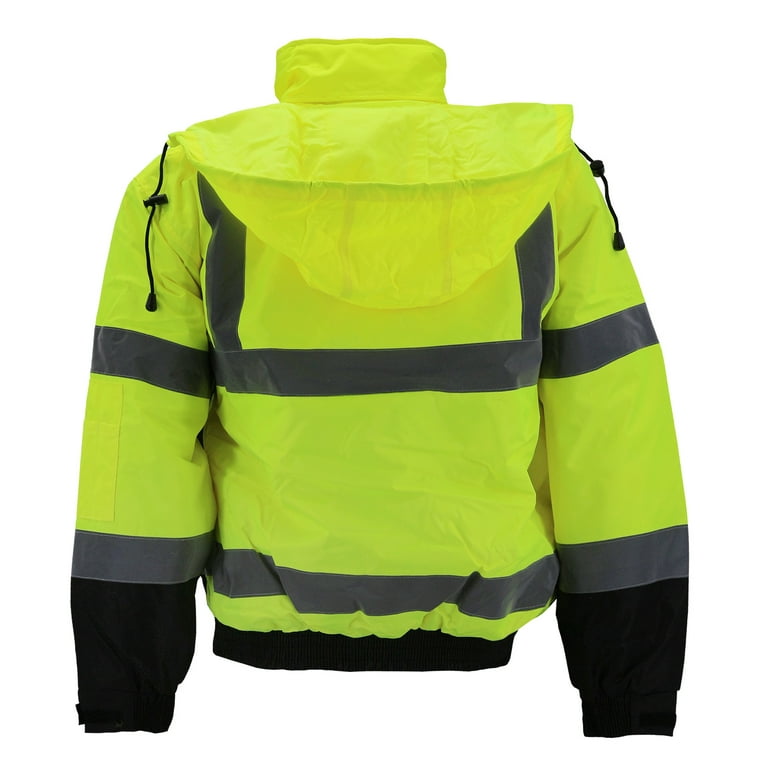 Uno Mejor Hi Vis Jackets for Men, Safety Jackets with Pockets for Men&  Women, Reflective Construction Coats for Cold Weather Winter, Waterproof  High Vis Rain Gear, Class 3, Yellow-Black, XL 
