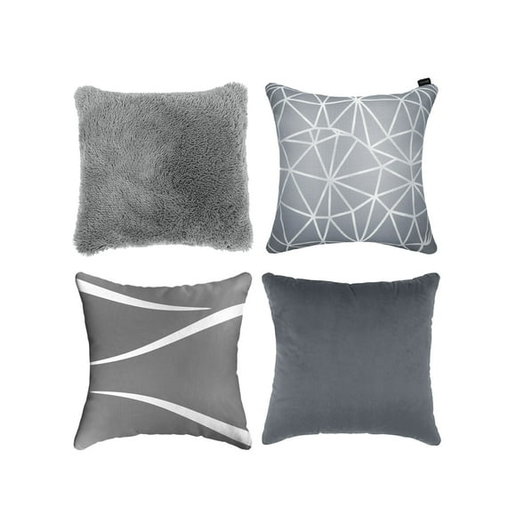 Set de 4 Cojines Decorativos Coprire 45 x 45 cm Plata