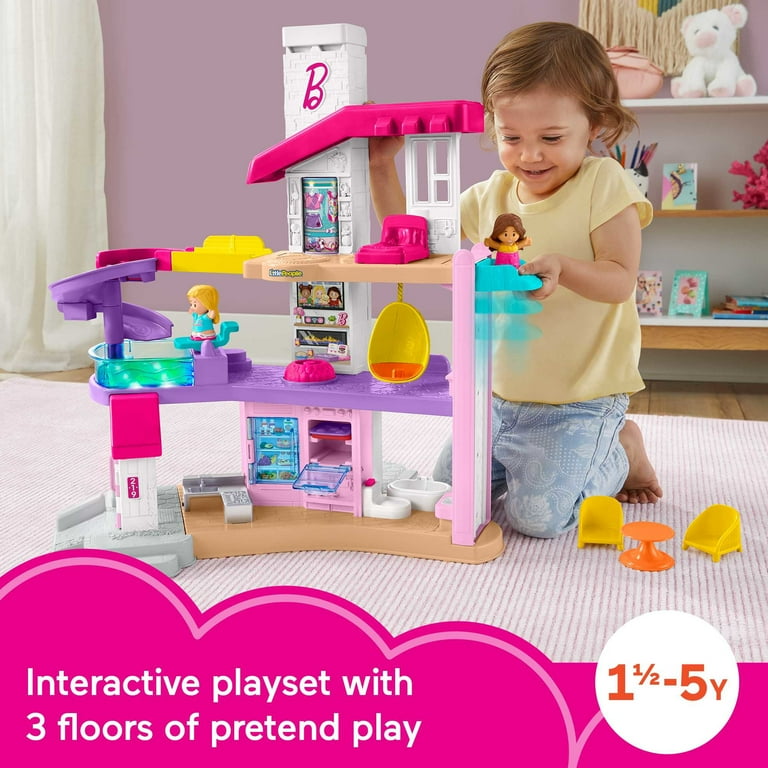 Free Shipping Barbie Little Dream House Interactive Toddler Playset by Fisher Price Little People Walmart