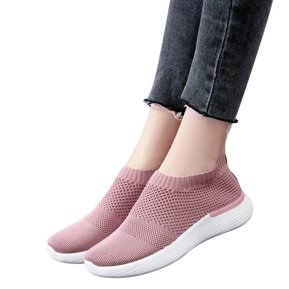 Jacenvly 2024 New Four Seasons Plus Size Fashion Slipsole Casual Mesh Breathable Women's Sports Shoes Pink Sandals for Women