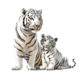 thumbnail image 3 of Adhesivos de pared con diseño de tigre blanco, PVC, autoadhesivos, 29 x 31 cm, 3 of 4