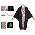 thumbnail image 2 of Conjunto de disfraz de Anime Demon Slayer para niños, traje de Tanjirou Nezuko para adultos, 2 of 5