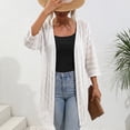 thumbnail image 5 of Womens Crochet Cardigan Sweaters for Summer Spring Fall, Lightweight Short Sleeve Oversized Open Front Kimono Boho Knit Beach Cover Up with Swimsuit, Bikini, Bathing suit, 5 of 10