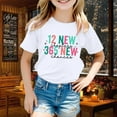 thumbnail image 2 of FAOWME T-Shirts For Teen Kids Girls Child Short Sleeve City Name Prints Tshirts Girls Tops White 1-2 Years, 2 of 4