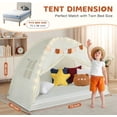 thumbnail image 2 of Twin Bed Tent for Kids - Twin Bed Canopy for Girls, Portable Privacy Tent for Toddler Travel Bed Sleeping Tents Indoor Cottage Drafty Room Floor Bed Tents with Stars Lights & Flags, Beige, 2 of 4