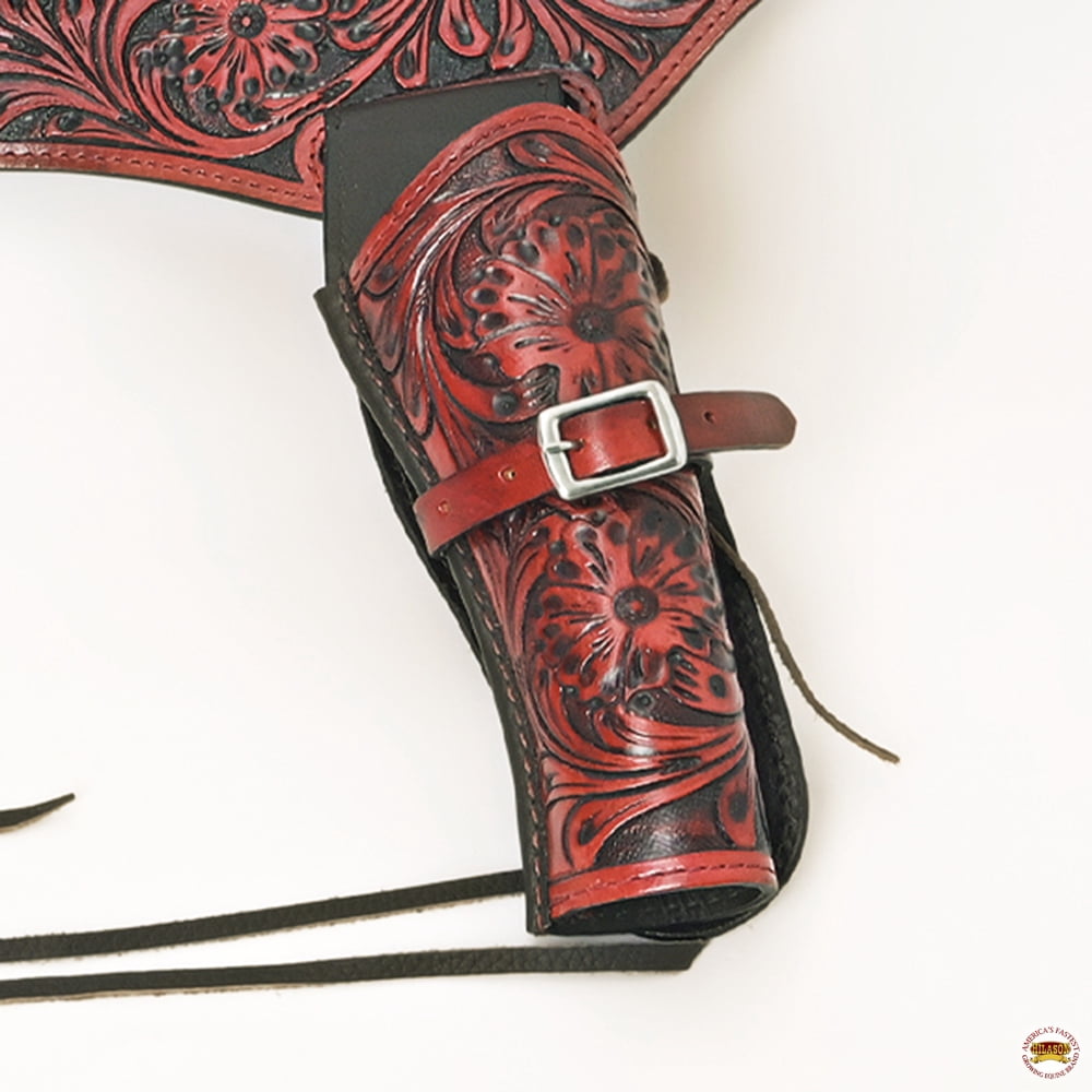 42 In Hilason Double Caliber 44/45 Leather Western Cowboy Gun Rig Holster