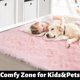 thumbnail image 2 of Pink Runner Rug for Girls Bedroom,Fluffy Shag Rug 3'X5' for Living Room,Bedside Rug for Kids Room,Shaggy Throw Rug for Nursery Room,Fuzzy Plush Rug fo, 2 of 4