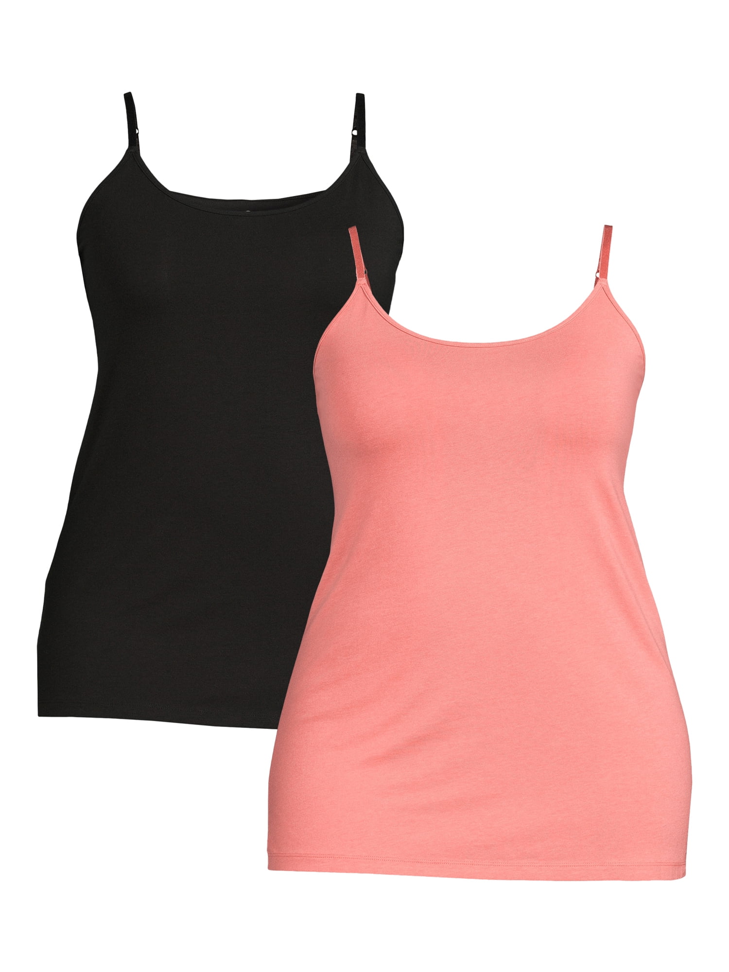 Terra & Sky Women's Plus Size Cami Tank Top, 2 Pack