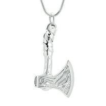 Thor Axe Urn Necklace for Ashes for Women Men Viking Axe Memorial Pendant Urn Necklace for Loved One Ashes Holder
