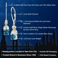 thumbnail image 2 of Gem Stone King 925 Silver and 10K Yellow Gold 5MM Cushion London Blue Topaz Half Moon White Moissanite and Lab Grown Diamond Drop Dangle Earrings for Women | 4.50 Cttw, 2 of 4