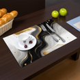 Black and Gold Marble Pattern PVC Woven Placemats Set Of 2, Bar Counter ...