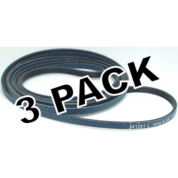 3 Pk, Dryer Belt for Whirlpool, Sears, Kenmore, AP2946843, PS346995, 341241