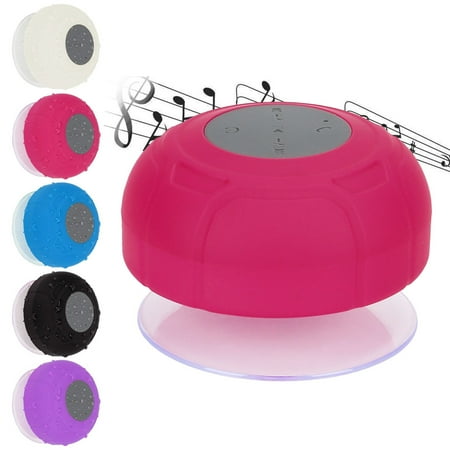 Gustave Bluetooth Wireless Waterproof Speaker Mini Portable Speakerphone with Built-in Mic, Control Buttons and Dedicated Suction Cup for Showers "Blue"