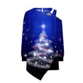 thumbnail image 4 of Honeeladyy Womens Irregular Sweatshirt,Christmas Strapless Long Sleeve Printed Soft Lightweight Top for Fall Valentine's Day Gift, 4 of 5