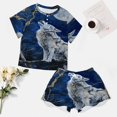 thumbnail image 4 of Wolves in The Moonlight 2 Pack Women’s Pajama Set Print Sleepwear And Shorts Y2k Loungewear Sets S-5XL, 4 of 7