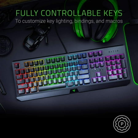 Razer - BlackWidow Wired Gaming Mechanical Green Switch Keyboard with RGB Chroma Backlighting - Black