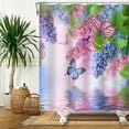 thumbnail image 4 of Butterfly Shower Curtains Flower Plants Printed Chinese Style Polyester Waterproof Fabric Bathroom r Curtains, 4 of 7