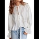 thumbnail image 3 of Blusa con Lazo Delantero para Mujer, Blusa Peplum, Blusa de Larga para Salir, Blusa de Vacaciones de Verano. XXL, 3 of 7