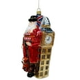 thumbnail image 4 of English Santa with Big Ben Trolley and Flag Polish Glass Christmas Tree Ornament, 4 of 6