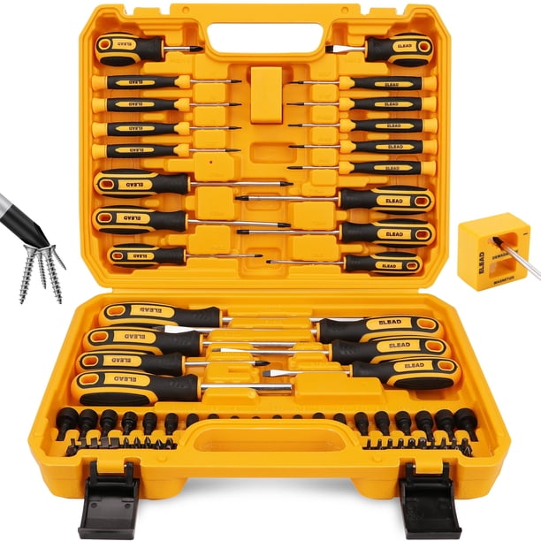 Juego de destornilladores magnéticos ELEAD de 86 piezas con funda para mecánico