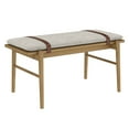 thumbnail image 7 of Nathan James Gugan Mid-Century Light Brown Bench with Removable Ivory Cushion for Bedroom and Hallway, 7 of 7