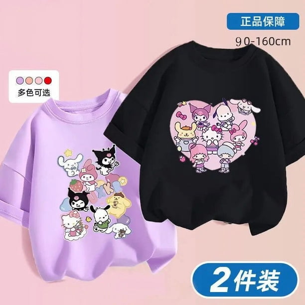 Sanrio 2024 New Girl Boy T-Shirt Short Sleeve Summer Cute Sweet