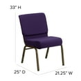thumbnail image 5 of BizChair 4 Pack 21''W Stacking Church Chair in Royal Purple Fabric - Gold Vein Frame, 5 of 11