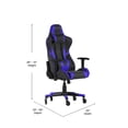 thumbnail image 4 of Flash Furniture X20 Gaming Chair Racing Office Computer PC Adjustable Chair with Reclining Back and Transparent Roller Wheels in Blue LeatherSoft, 4 of 4