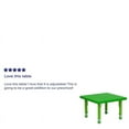 thumbnail image 3 of Emma + Oliver 24" Square Green Plastic Height Adjustable Activity Table, 3 of 6