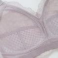 thumbnail image 6 of Jinhomg Women's Everyday Bras, Plus Size Wireless Sheer Lace Full-Coverage Bra for daily and T-shirt wear, Back Closure, Lace No Print, Soft Support Purple 38, 6 of 9