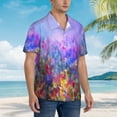 thumbnail image 3 of Disketp Hawaiian Shirts For Men,Colorful Purple Cosmos Flower Print Mens Casual Short Sleeve Button Down Shirts Beach Shirt, 3 of 7