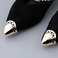 thumbnail image 2 of 1 par de protectores de punta de zapato de mujer con punta de metal, para reparación y decoración. Diseño de oro 1, 2 of 9