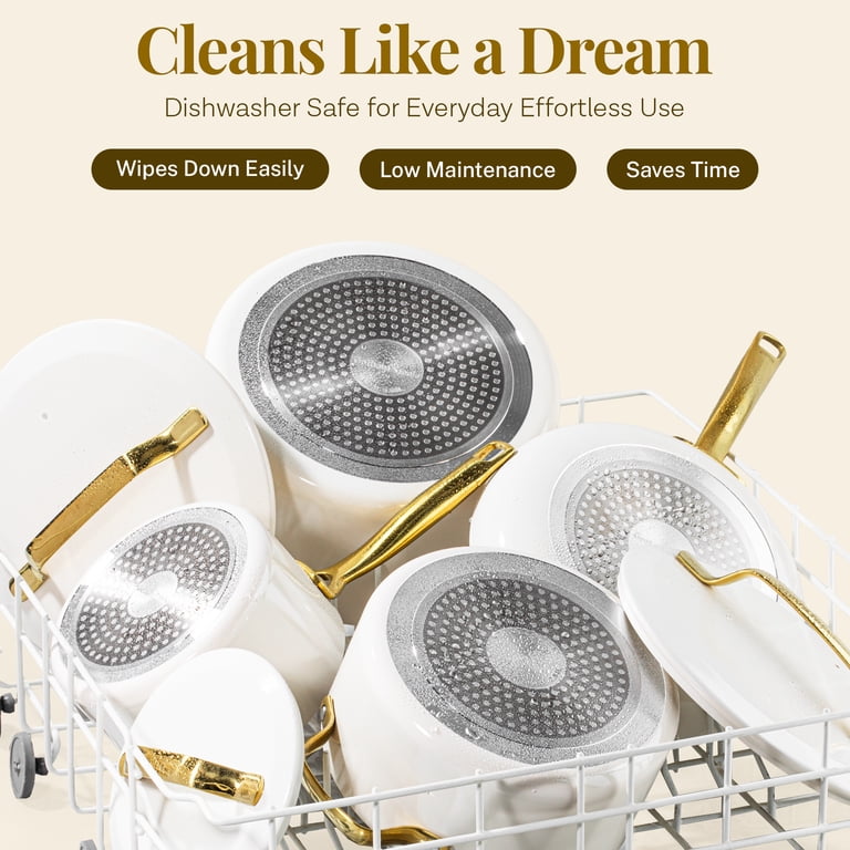 Gotham Steel Modern 11-Piece Ceramic Cookware Set, Cream photo 4