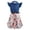 Pink, variant on Kids Girls Denim Top Flower Girl Dress Birthday Party Jean Dress Ruffle Short Sleeve Summer Navy Blue 12