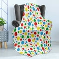thumbnail image 4 of Colorful Soft Flannel Fleece Throw Blanket, Multicolored Traditional Polka Dots with Many Sizes Circus Themed Illustration, Cozy Plush for Indoor and Outdoor Use, 50" x 70", Multicolor, by Ambesonne, 4 of 5