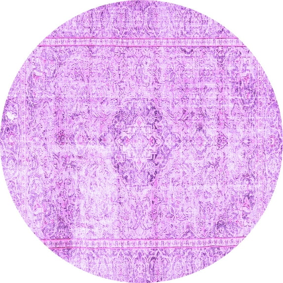Ahgly Company Indoor Round Persian Purple Traditional Area Rugs, 8' Round