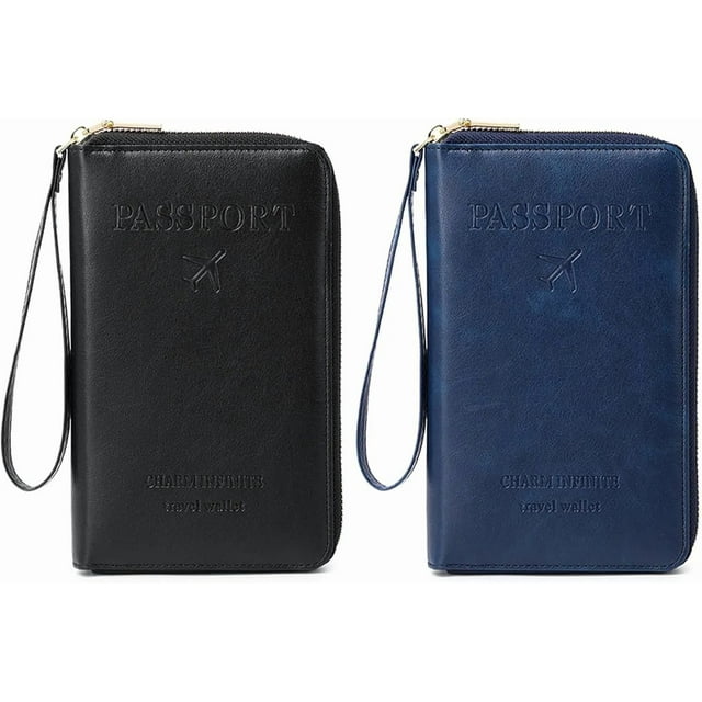Rowgins Rfid Passport Holder, Secure ID Card Organizer with Anti-Theft Protection, Slim Leather Cover for Credit Cards, Tickets, and Cash for Travel Women and Men Must Haves Accessories
