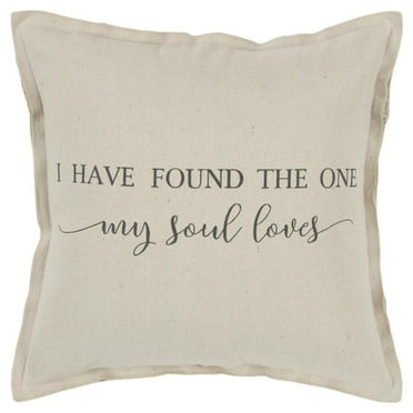 Rizzy Home Sentiment 20" x 20" Cotton Pillow Cover in Natural