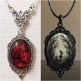 thumbnail image 4 of K-KED Faashion Crow Bat Pendant Oval Necklace Women Men Party Delicate Jewelry Gifts-#2, 4 of 7