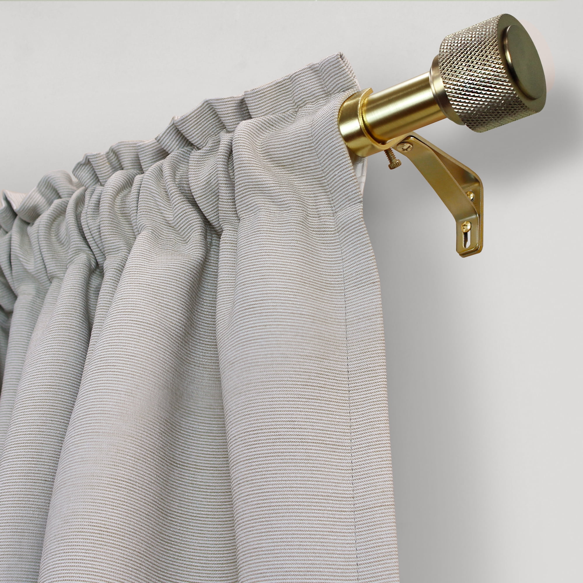 Better Homes & Gardens 1" Brass Knurled Cylinder Curtain Rod 120-180"