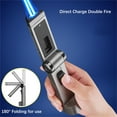 thumbnail image 3 of RnemiTe-amo Electric Lighter Mini Plasma Lighter ,Folding Cool Torch Lighters Windproof For Outdoor Douable Blue Flame Refillable Lighters, 3 of 9