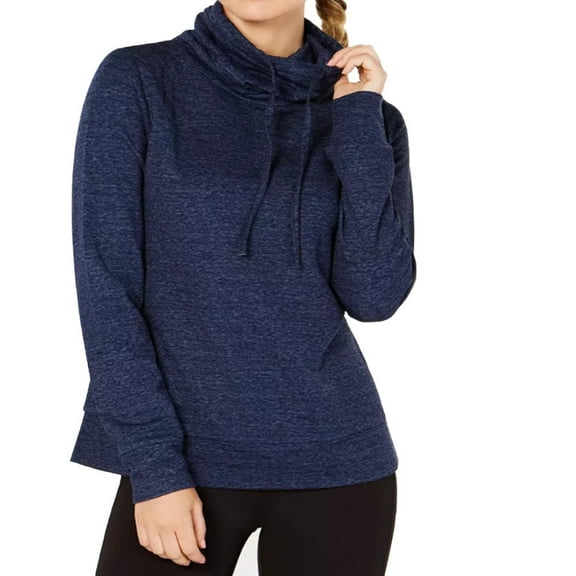 32 DEGREES Womens Fleece Quilted Funnel Neck Top,Heather Dress Blue,X-Small