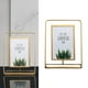 thumbnail image 4 of Marco de fotos de 6 pulgadas de metal negro/dorado, vidrio, soporte vertical para fotos, boda vertical de oro, 4 of 8