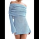 thumbnail image 1 of Vestido Elegante Tipo Suéter de con Hombros Descubiertos para Mujer, Ajustado, de Larga y Crochet Azul M, 1 of 7