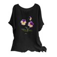 thumbnail image 2 of Blouses pour Femmes, T-Shirt Mode Décontracté Ample à Manches Courtes en Coton et Lin avec Broderie, 2 of 3