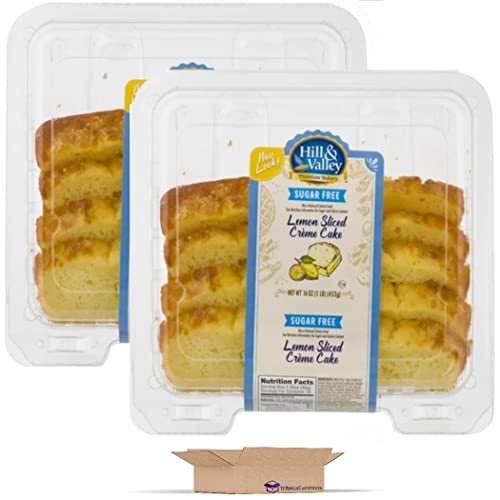 Hill & Valley Sugar Free Sliced Creme Cake | Lemon | 16 Oz | Pack of 2