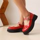 thumbnail image 4 of Zapatos de estudiante de punta redonda y baja con plataforma de tacón medio gótico punk para mujer Wmkox8yii  shkj687, 4 of 8