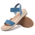 thumbnail image 2 of Ataiwee Women's Platform Wedge Heel Sandals - Open-Toe Adjustable Elastic Strappy, lightweight Rubber Sole, Comfortable Insole, Casual Summer Strappy Sandals., 2 of 6